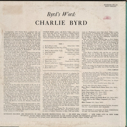 Charlie Byrd - Byrd's Word (RM 448) 1963 US Riverside｜中古LP