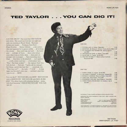 Ted Taylor - You Can Dig It! (LPS 7529) LP 1970 US Ronn｜中古LP