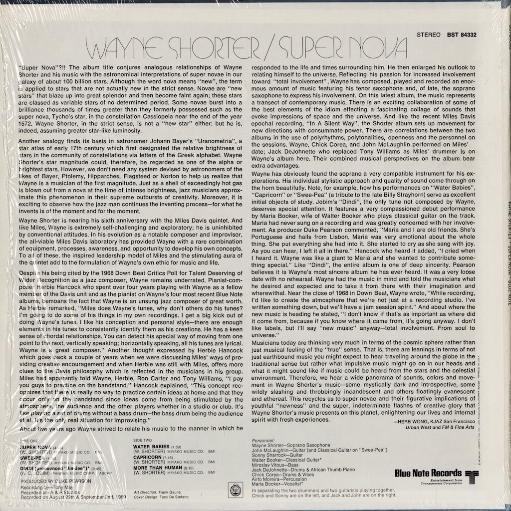 Wayne Shorter / ウェイン・ショーター / Super Nova (BST 84332)