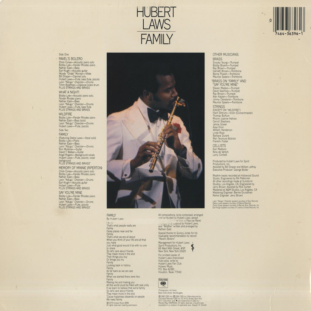 Hubert Laws / ヒュバート・ロウズ / Family (JC36396)