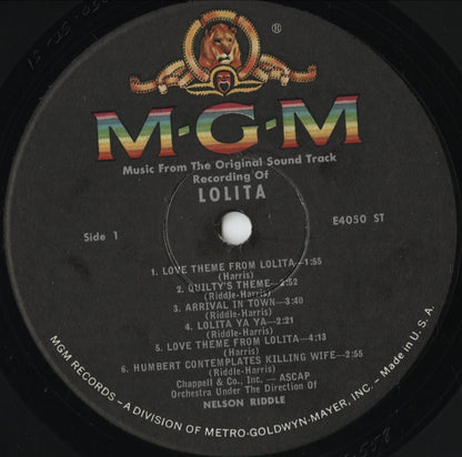 Nelson Riddle - Lolita O.S.T. (E4050) 1962 US MGM｜中古LP