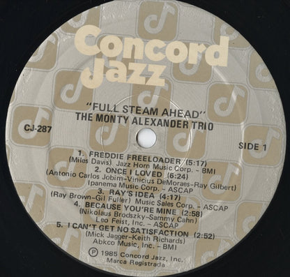 Monty Alexander - Full Steam Ahead (CJ-287) LP 1985 US Concord｜中古LP