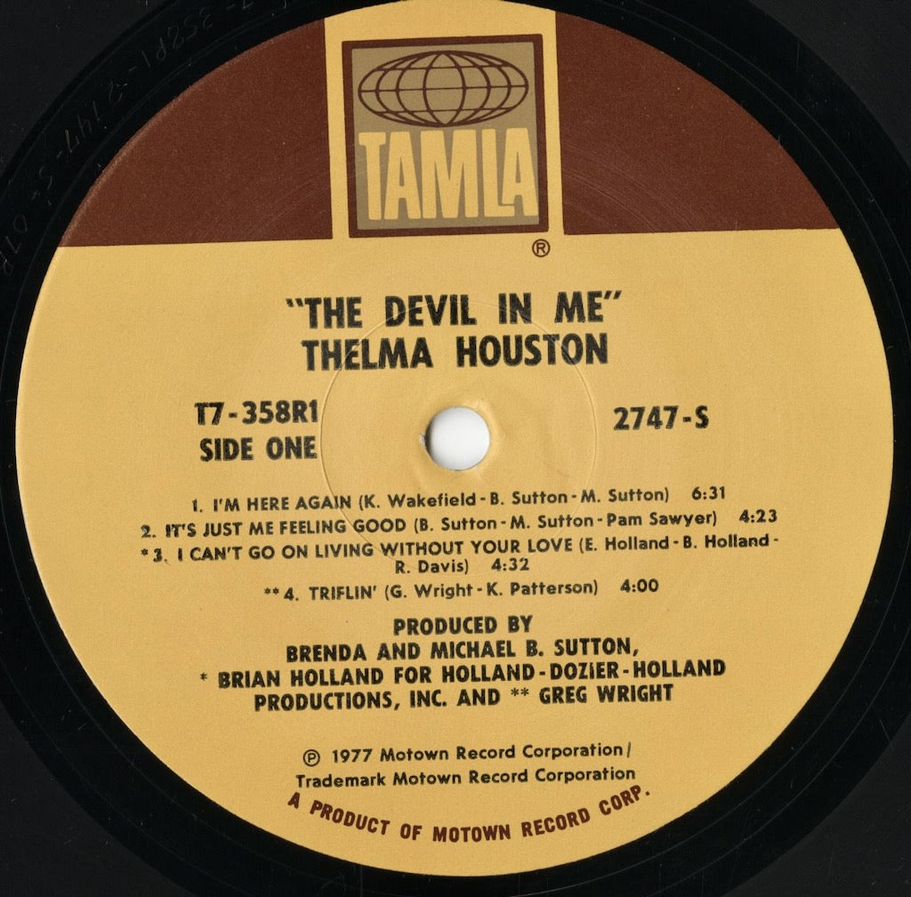 Thelma Houston - The Devil In Me (T7 358R1) LP 1977 US Tamla｜中古LP