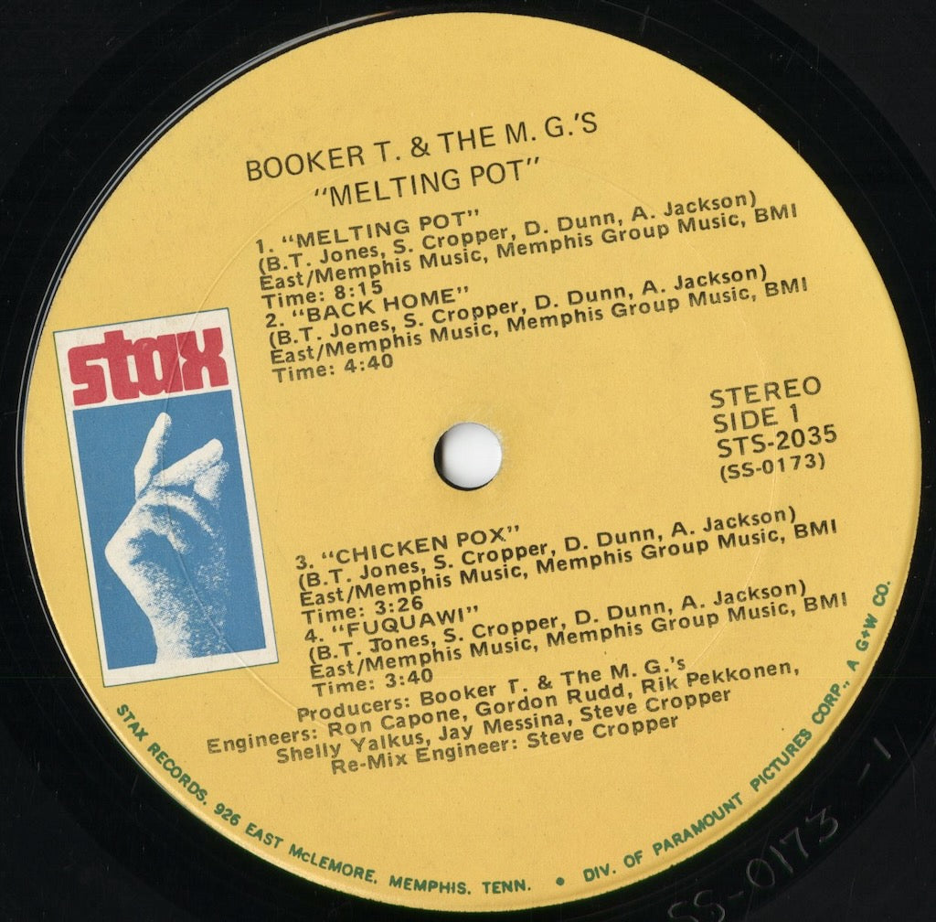 Booker T. & The M.G.'s – Melting Pot (STS-2035) 1970 US Stax | 中古LP