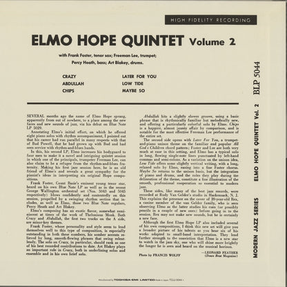 Elmo Hope / エルモ・ホープ / Elmo Hope Quintet -10 (TOJJ-5044)