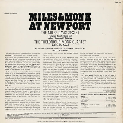 Miles Davis / Thelonious Monk - Miles & Monk At Newport (15AP 541) 1977 JPN CBS/Sony｜中古LP
