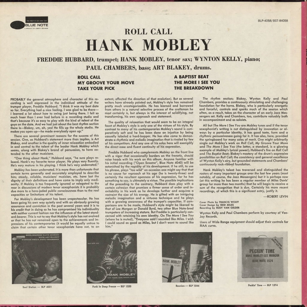 Hank Mobley – Roll Call (BST-84058) | 中古レコード 通販 | VOXMUSIC