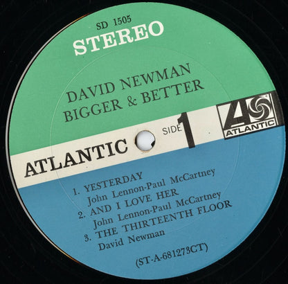 David Newman - Bigger & Better (SD 1505) LP 1968 US Atlantic｜中古LP