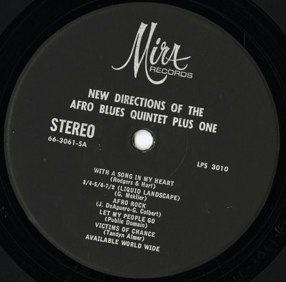 The Afro Blues Quintet Plus One / アフロ・ブルース・クインテット・プラス・ワン / New Directions (MLPS 3010)
