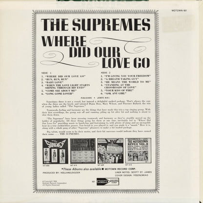 The Supremes / シュープリームス / Where Did Our Love Go (MT 621) US モノラル盤