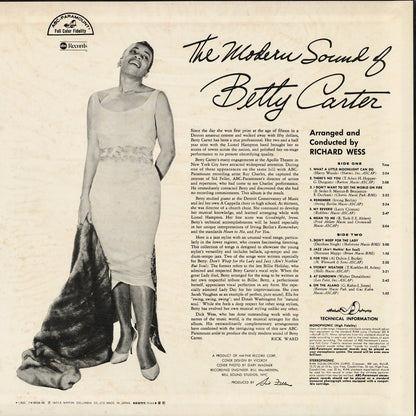 Betty Carter / ベティ・カーター / The Modern Sound Of Betty Carter (YW-8538-AB)