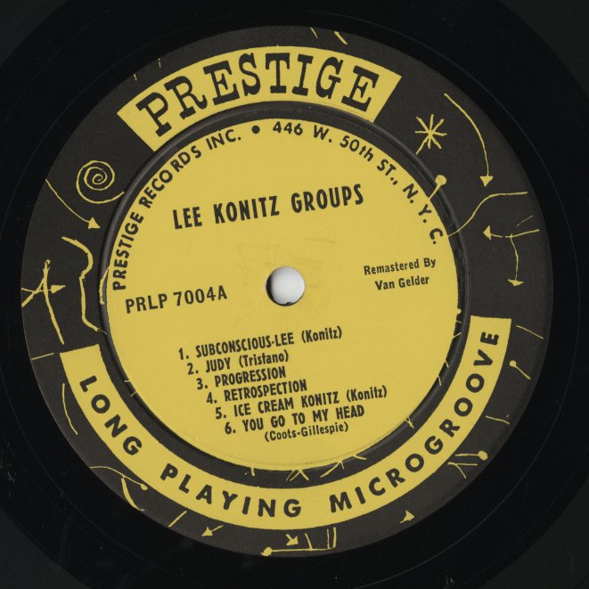 Lee Konitz With Tristano, Marsh and Bauer / リー・コニッツ / Subconscious-Lee (LP 7004)