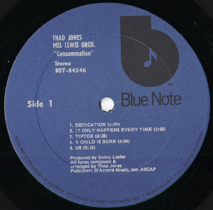 Thad Jones, Mel Lewis – Consummation (BST 84346) LP 1973 US Blue Note｜中古LP