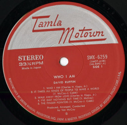David Ruffin - Who I Am (SWX-6259) 1975 JPN Tamla Motown｜中古LP