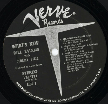 Bill Evans – What’s New (V6-8777) LP 1969 US Verve｜中古LP