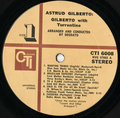 Astrud Gilberto - Gilberto With Turrentine (CTI 6008) 1971 US CTI｜中古LP