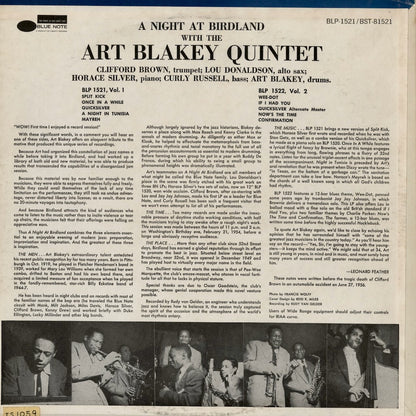 Art Blakey - A Night At Birdland Volume 1 (BST 81521) 1972 US Blue Note｜中古LP