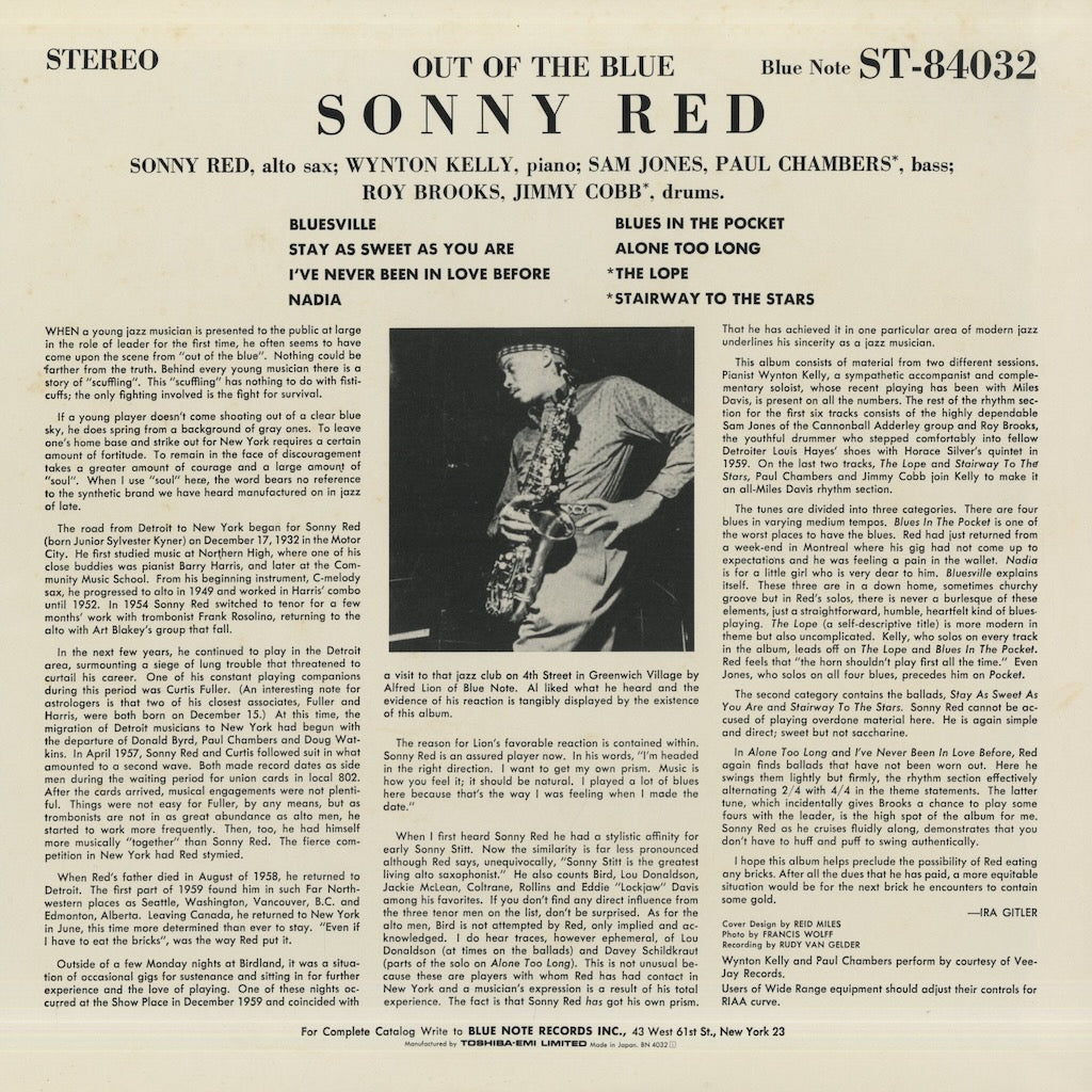 Sonny Red / ソニー・レッド / Out Of The Blue (BN 4032)