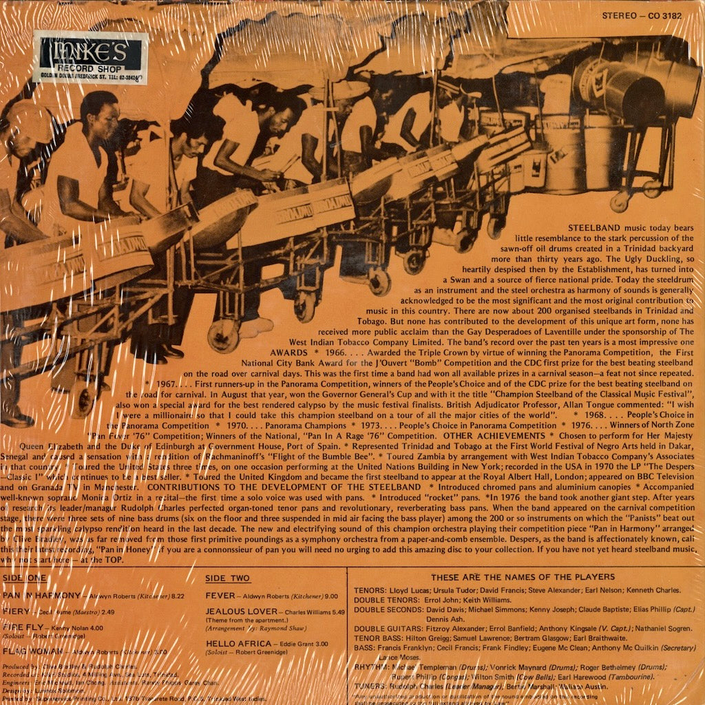 The West Indian Tobacco Gay Desperados / デスパラドーズ / "Pan In Honey" (CO 3182)