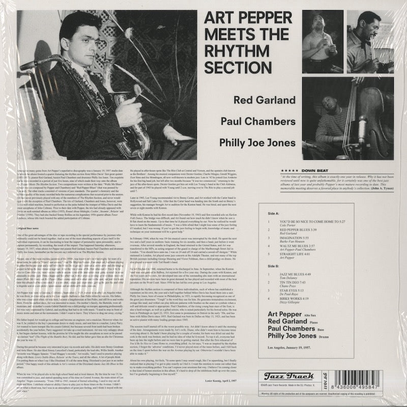 Art Pepper アートペッパー Meets The Rhythm Section (180グラム重量盤レコード Contemporary  Records Acoustic Sounds）