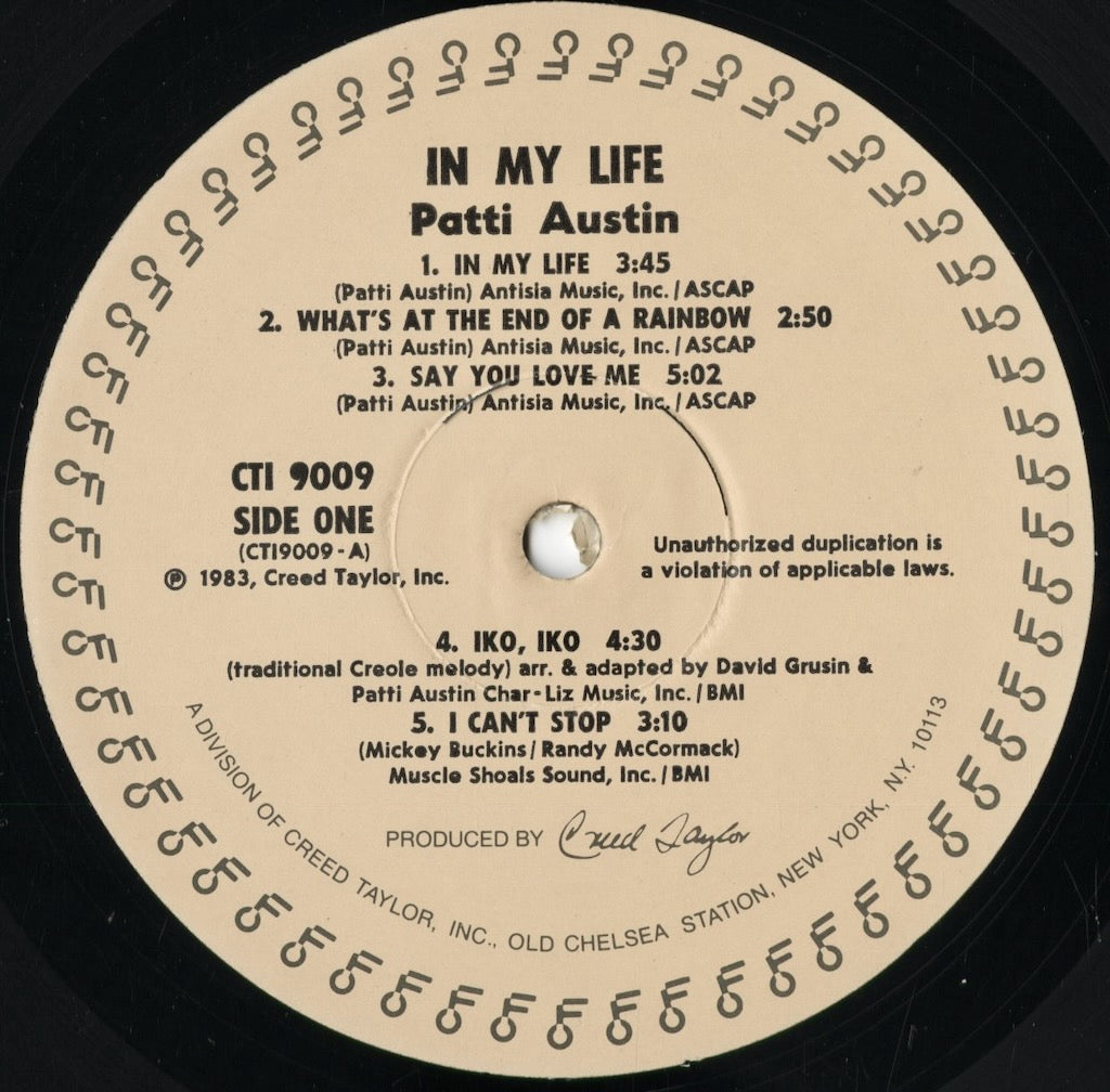 Patti Austin - In My Life (CTI 9009) 1983 US CTI｜中古LP
