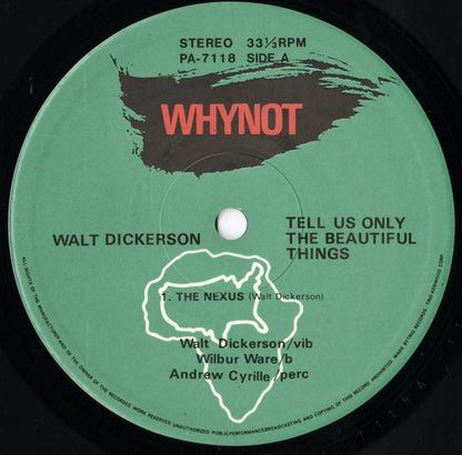 Walt Dickerson / ウォルト・ディッカーソン / Tell Us Only The Beautiful Things (PA-7118)