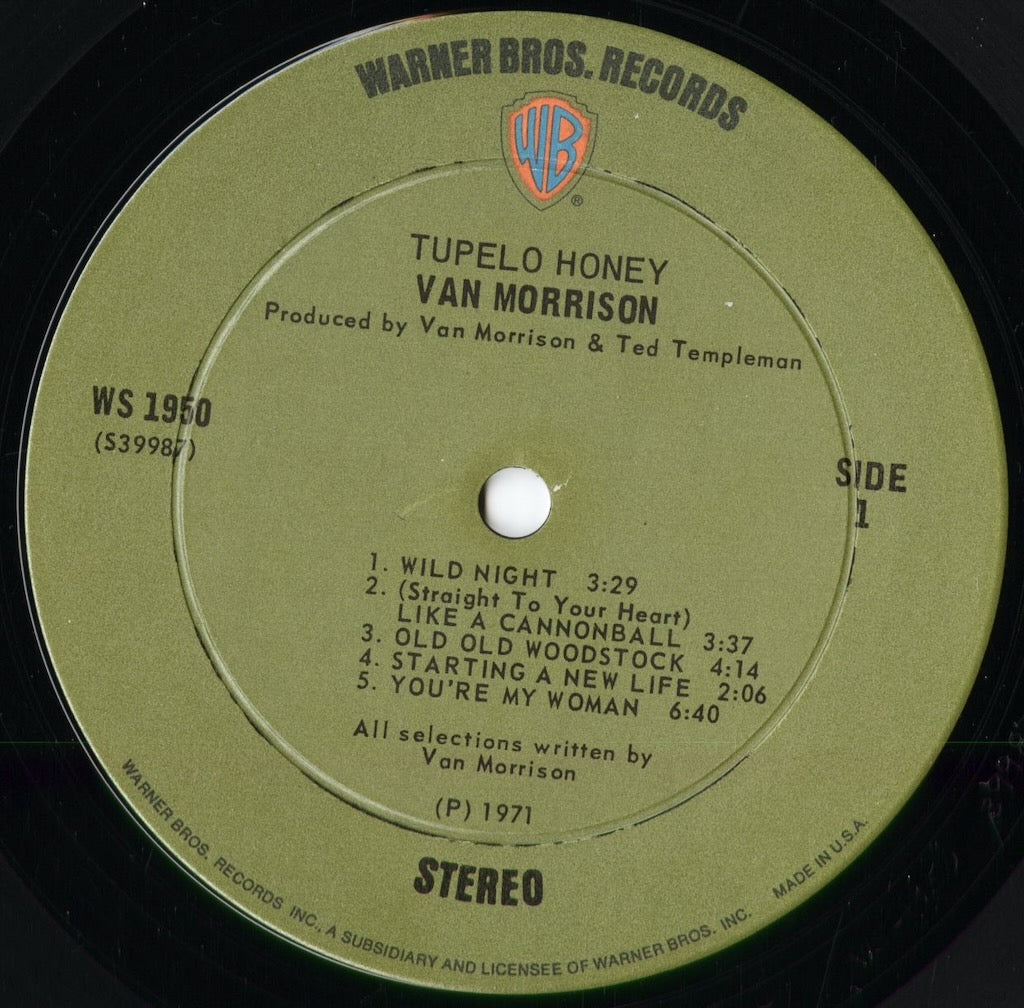 Van Morrison - Tupelo Honey (WS 1950) 1971 US Warner｜中古LP