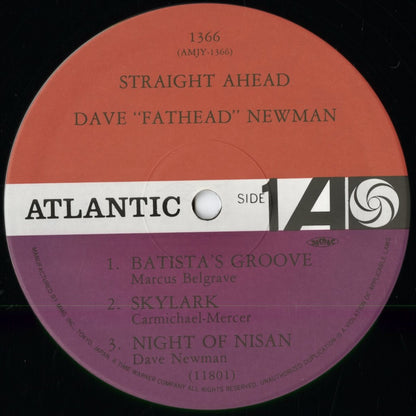 Dave Fathead Newman - Straight Ahead (AMJY 1366) 1992 JPN Atlantic｜中古LP