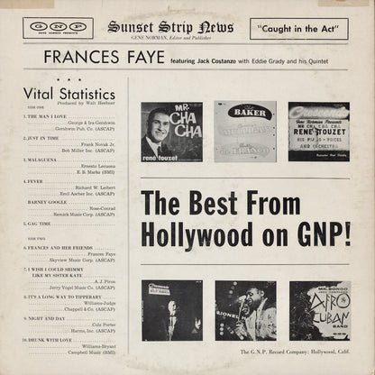 Frances Faye / フランシス・フェイ / Caught In The Act (GNP-41)