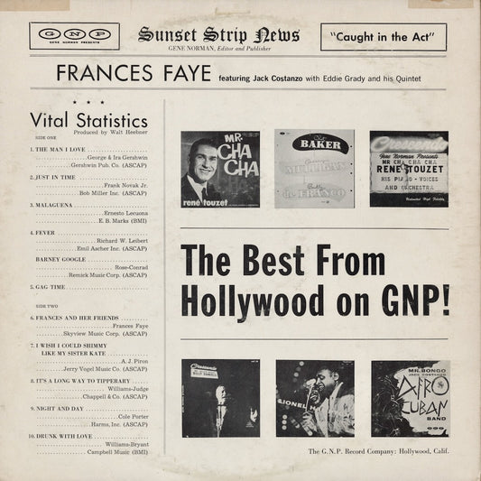 Frances Faye / フランシス・フェイ / Caught In The Act (GNP-41)