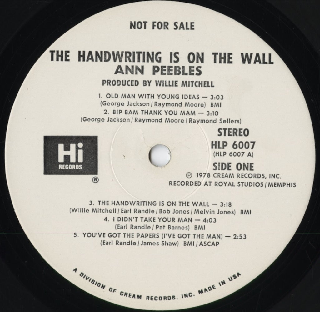 Ann Peebles - The Handwriting Is On The Wall (HLP 6007) 1978 US Hi｜中古LP