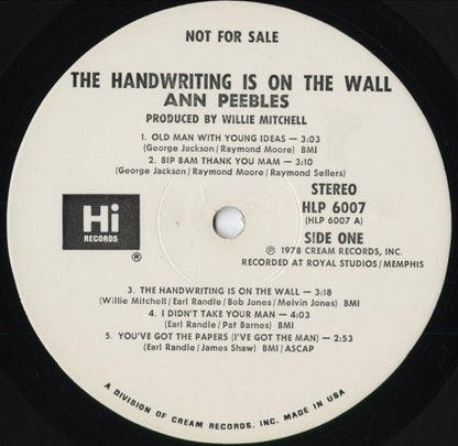 Ann Peebles - The Handwriting Is On The Wall (HLP 6007) 1978 US Hi｜中古LP