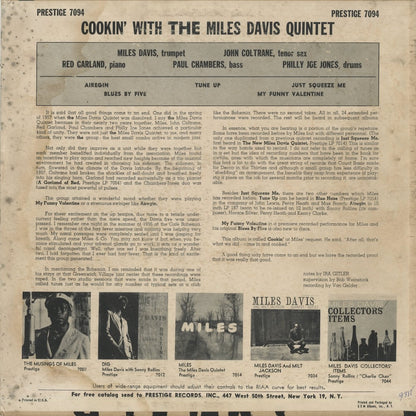 Miles Davis / マイルス・デイヴィス / Cookin' (PRLP 7094)