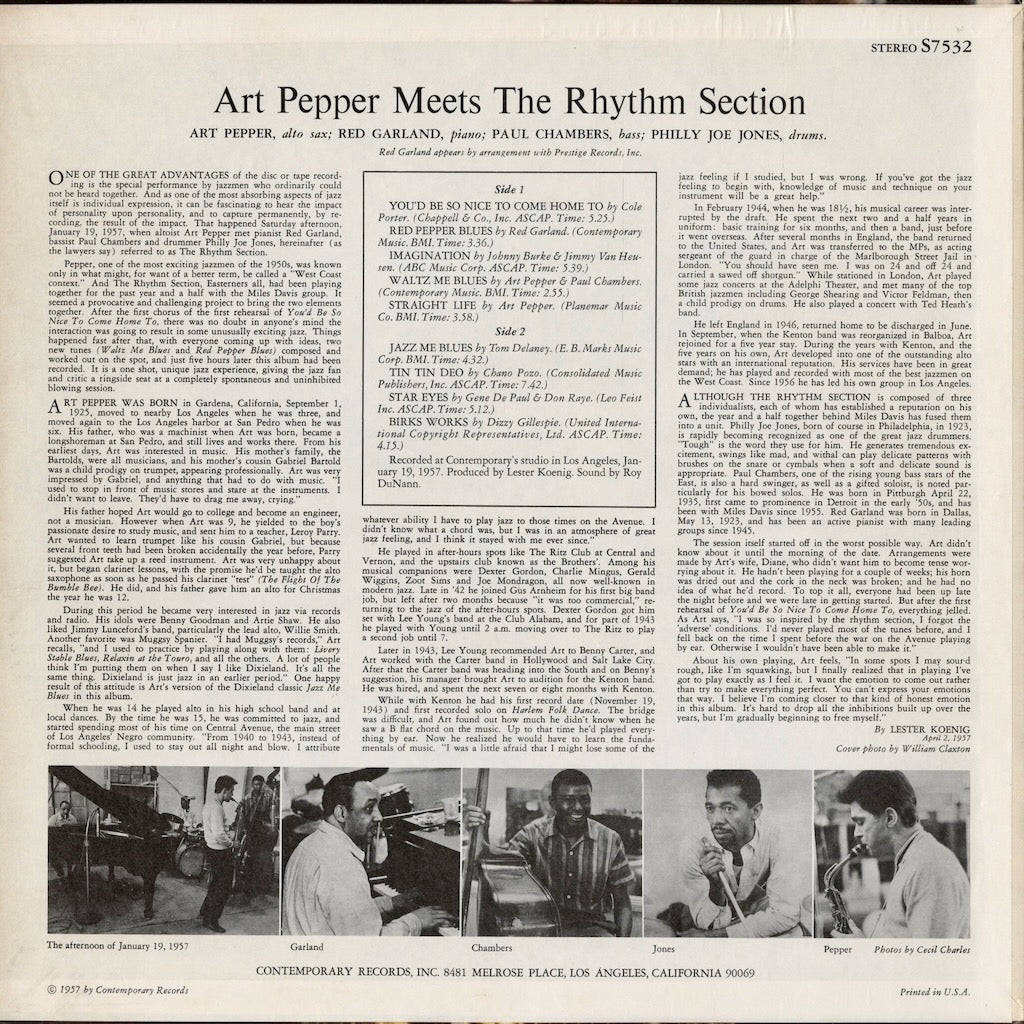 Art Pepper Meets The Rhythm Section (S7532) 中古レコード 通販