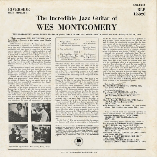 Wes Montgomery - The Incredible Jazz Guitar Of Wes Montgomery (SMJ-6046) 1974 JPN Milestone - Victor｜中古LP