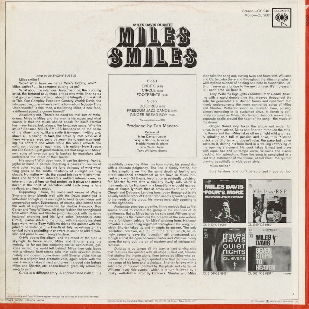 Miles Davis / マイルス・デイヴィス / Miles Smiles (CS 9401)