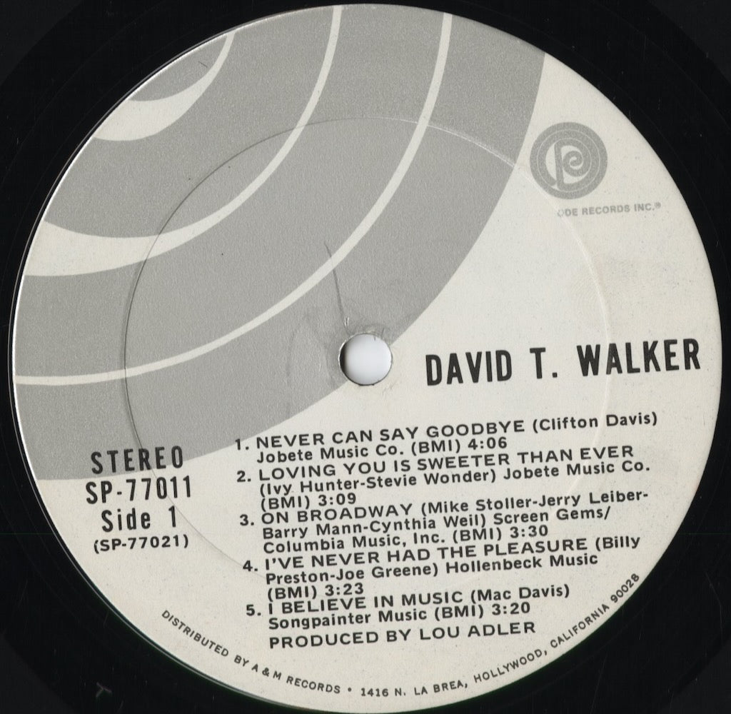 David T. Walker - David T. Walker (SP 77011) 1971 US Ode｜中古LP