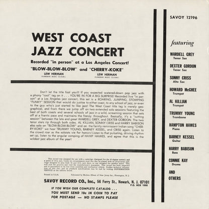 V.A. - West Coast Jazz Concert (SAVOY 12196) 1969 US Savoy｜中古LP