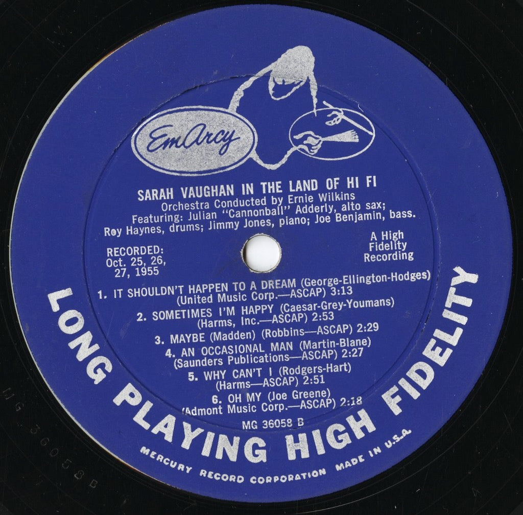 Sarah Vaughan - In The Land Of Hi-Fi (MG 36058) LP 1956 US EmArcy｜中古LP