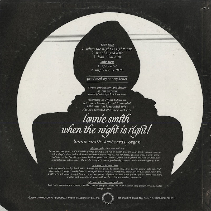 Lonnie Smith / ロニー・スミス / When The Night Is Right! (CR2019)
