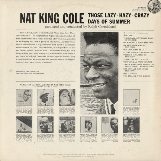 Nat King Cole – Those Lazy-Hazy-Crazy Days Of Summer (ST-1932) LP 1963 US Capitol | 中古LP