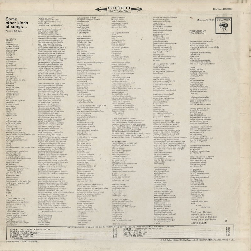 Bob Dylan / ボブ・ディラン / Another Side Of Bob Dylan (CS 8993)
