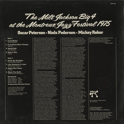 Milt Jackson / ミルト・ジャクソン / The Milt Jackson Big 4 At The Montreux Jazz Festival 1975 (2310 753)