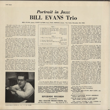 Bill Evans Trio / ビル・エヴァンス・トリオ / Portrait In Jazz (MW 2062) 1973 JPN Pressing