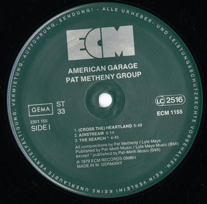 Pat Metheny Group - American Garage (ECM-1155) LP 1979 Germany ECM｜中古LP