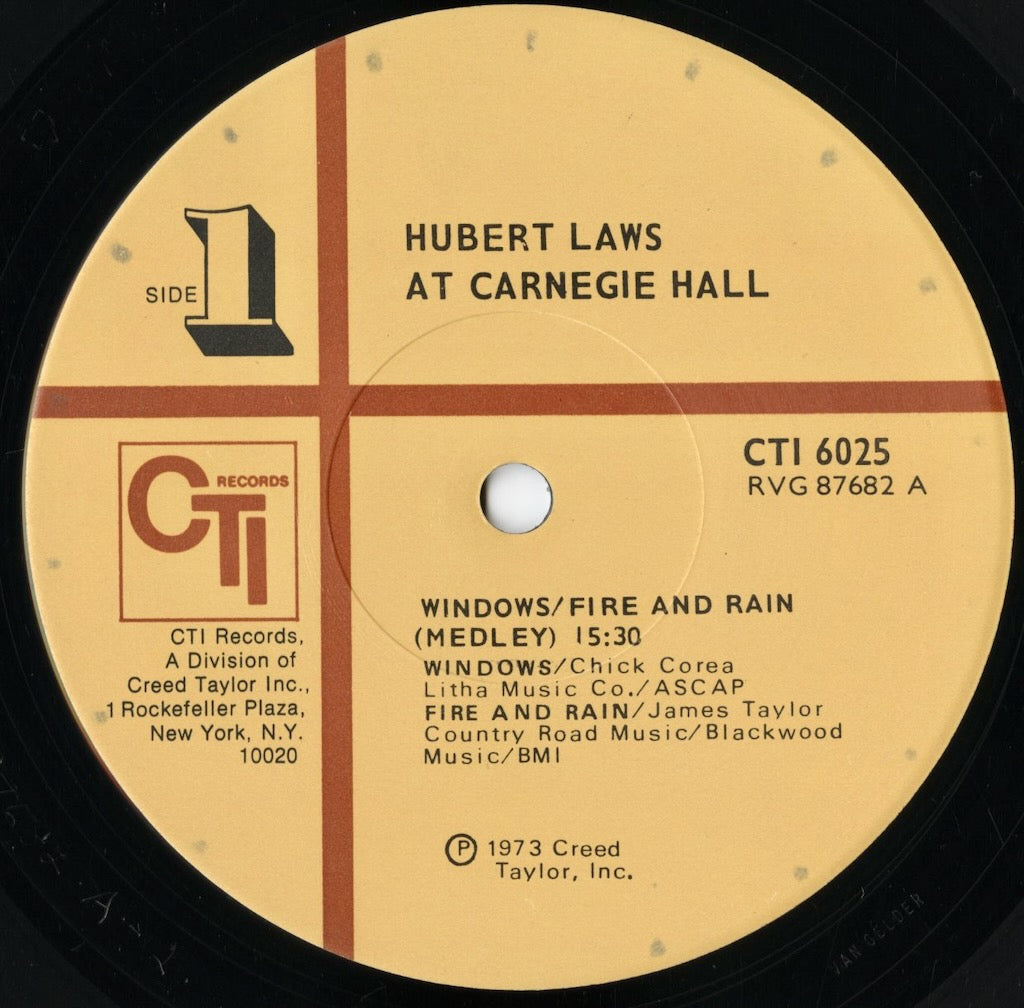 Hubert Laws - At Carnegie Hall (CTI 6025) LP 1973 US CTI｜中古LP