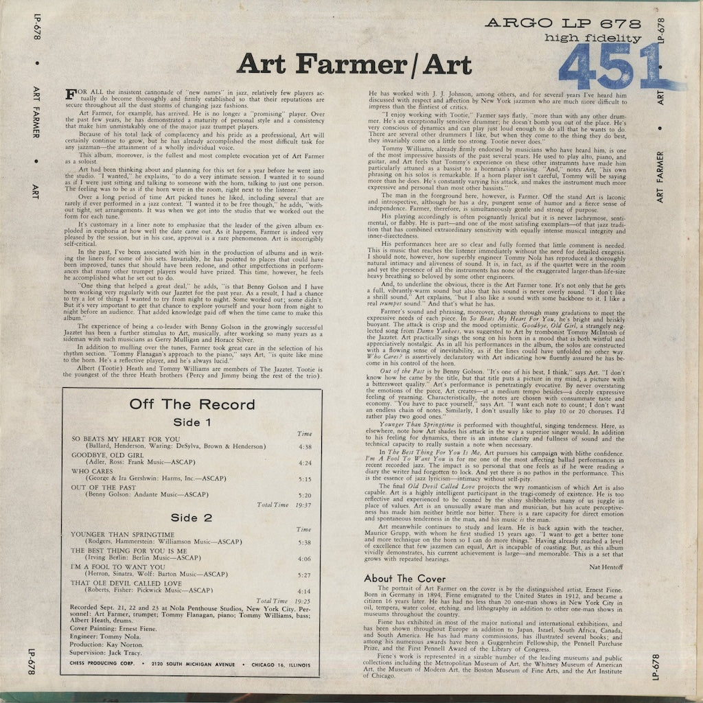 Art Farmer / アート・ファーマー / Art (LP-678)