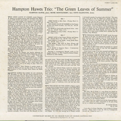 Hampton Hawes / ハンプトン・ホーズ / The Green Leaves Of Summer (LAX-3136)