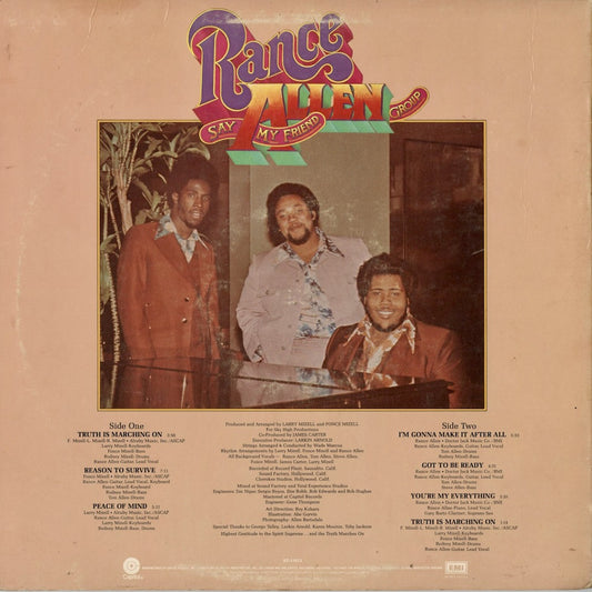 Rance Allen Group - Say My Friend (ST-11613) LP 1977 US Capitol｜中古LP