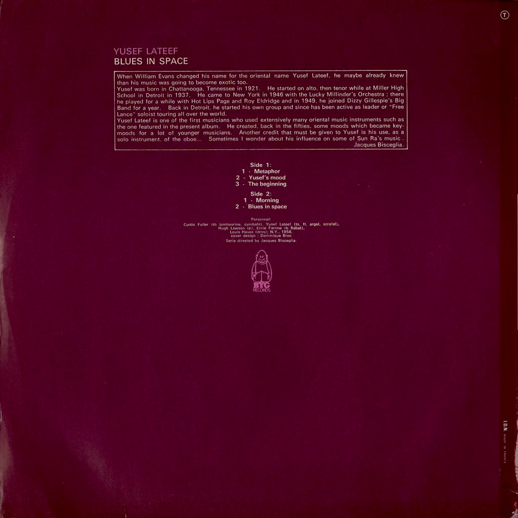Yusef Lateef - Blues In Space (BYG 529152) LP 1969 FRA BYG｜中古LP